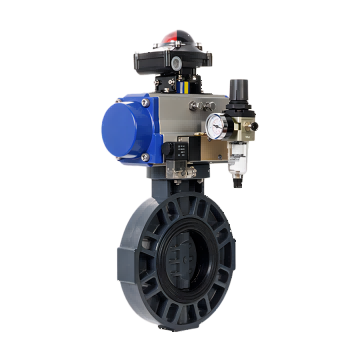 j9真人第一品牌气动PVC对夹蝶阀 流量控制